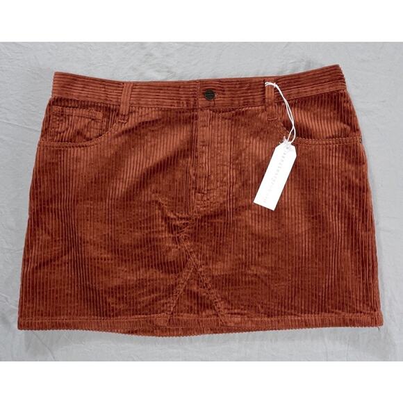 Sanctuary 5-Pocket Thick Wale Corduroy Mini Skirt. Burnt Orange, Women's 32. NWT - Picture 1 of 5